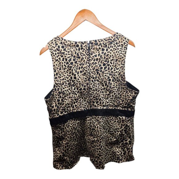 Torrid Sleeveless Peplum Animal Print Top - Picture 2 of 7